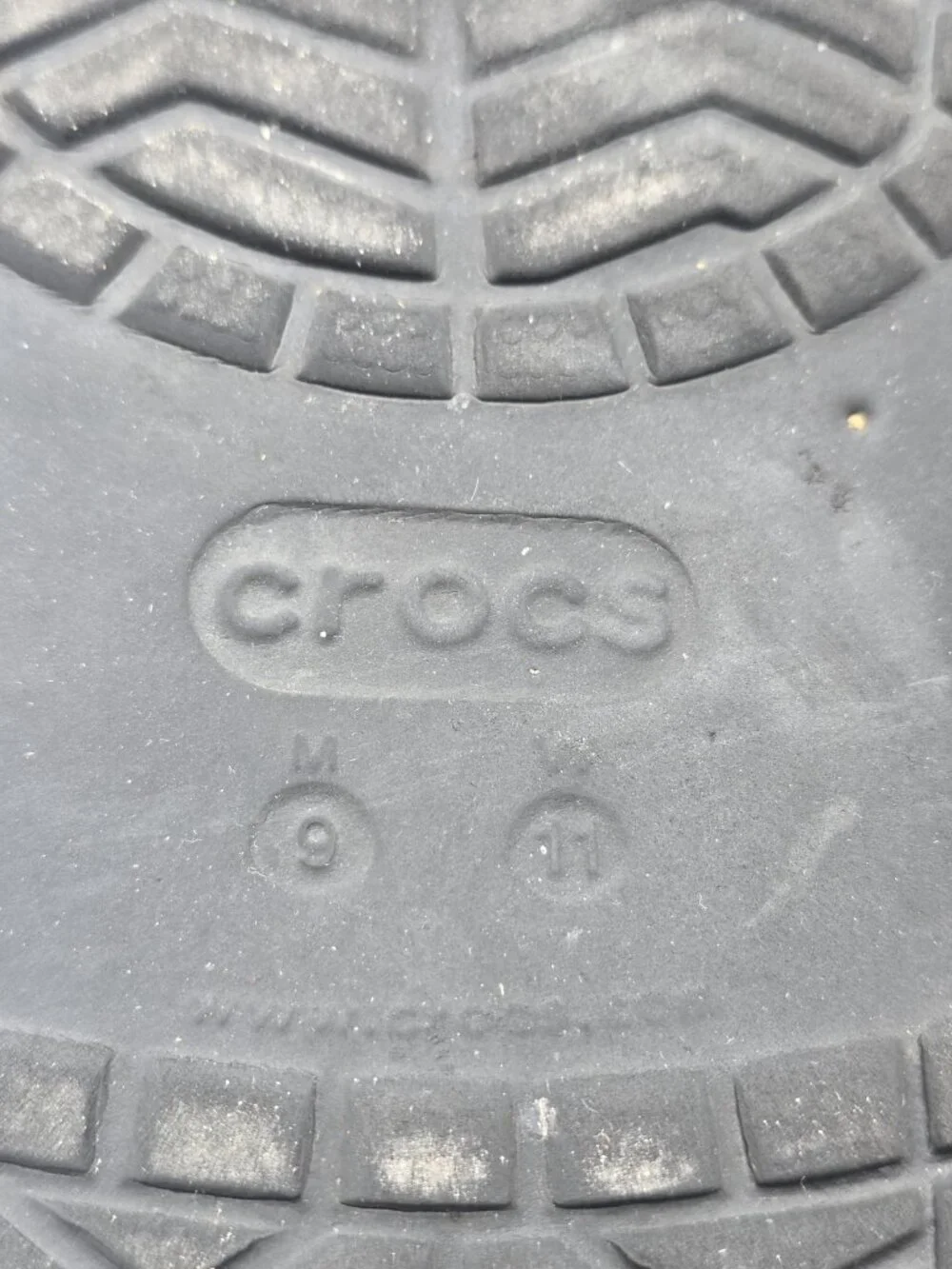 Crocs Clog Shoes Mens Size 9 Black Jibbitz Slip On Sandals Stains Comfort Casual - Picture 11 of 12